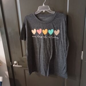 Shirt with Colorful Heart Design
